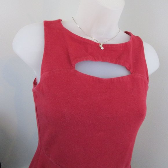 Maroon Knit Fit and Flare Sleeveless Dress - Picture 2 of 12